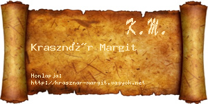 Krasznár Margit névjegykártya